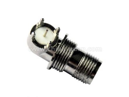 TNC coaxial right-angle bulkhead connector