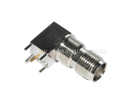 TNC female right-angle bulkhead connector
