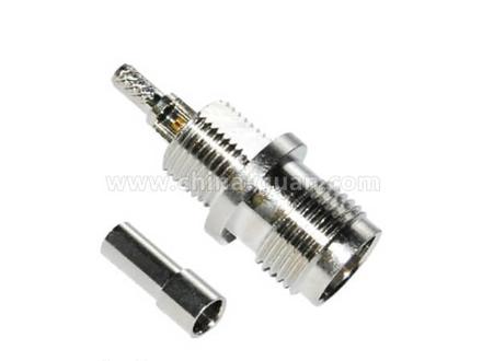 TNC female straight bulkhead crimp connector