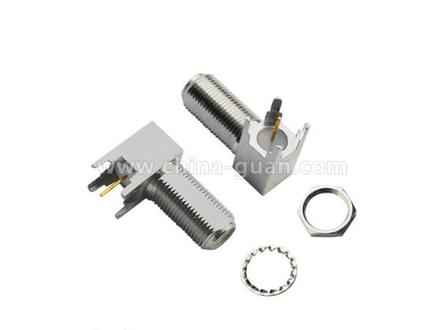 female right-angle bulkhead solder connector