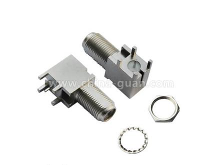 female right-angle bulkhead connector, zinc alloy